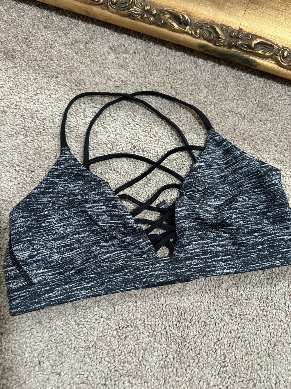Victoria's Secret Sport Geo Lines Grayscale Sports Bra Size Medium